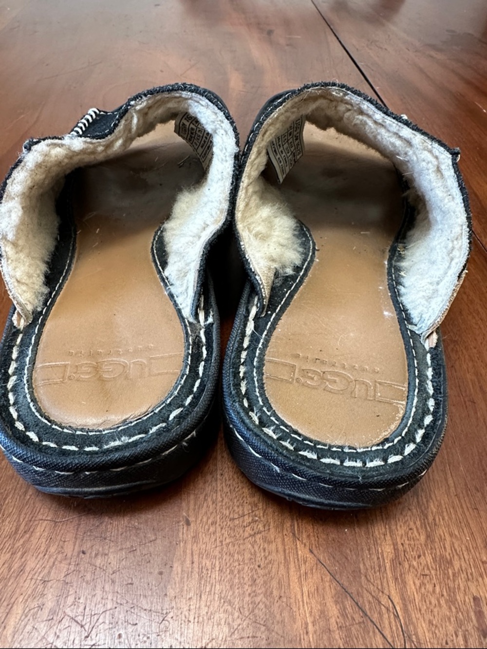 UGG Black Shearling-Lined Slide Sandals - Picture 5 of 8